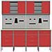 Set di mobili e pannello attrezzi di 10 pezzi rosso in MDF e metallo - Foto miniatura 8
