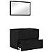 Set Mobili Bagno 2 Pezzi Nero Rovere Legno Ingengerizzato - Foto miniatura 5