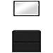Set Mobili Bagno 2 Pezzi Nero Rovere Legno Ingengerizzato - Foto miniatura 8