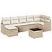 Set Divano da Giardino 8 pcs Beige e bianco Poly Rattan - Foto miniatura 1