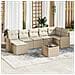 Set Divano da Giardino 8 pcs Beige e bianco Poly Rattan - Foto miniatura 2
