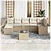 Set Divano da Giardino 8 pcs Beige e bianco Poly Rattan - Foto miniatura 3