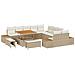 Set Divano da Giardino con cuscino 13 pcs Beige Poly Rattan - Foto miniatura 1