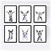Set Di 6 Stampe Animali Bambini Con Gomma Da Masticare Cervo Elefante Zorro Orso Cane Maiale A3 Senza Cornice - Foto miniatura 1