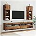 Mobiletti TV a parete 2 pcs Legno vecchio 30,5 x 30 x 90 cm - Foto miniatura 2