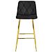 Sgabello KODA in velluto nero con gambe dorate, design moderno x3 - Foto miniatura 3