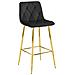 Sgabello KODA in velluto nero con gambe dorate, design moderno x3 - Foto miniatura 2