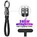 Cavo Di Ricarica Da Type-c A Type-c Pd240w Con Laccetto In Pelle Black - Foto miniatura 3