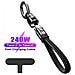 Cavo Di Ricarica Da Type-c A Type-c Pd240w Con Laccetto In Pelle Black - Foto miniatura 4