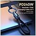 Cavo Di Ricarica Da Type-c A Type-c Pd240w Con Laccetto In Pelle Black - Foto miniatura 6