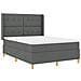 Letto a molle con materasso Grigio 140 x 190 cm Tessuto - Foto miniatura 1