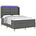 Letto a molle con materasso Grigio 140 x 190 cm Tessuto - Foto miniatura 3