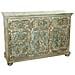 Credenza In Legno Intagliato Verde 147x45x96h - Foto miniatura 1
