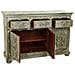 Credenza In Legno Intagliato Verde 147x45x96h - Foto miniatura 3