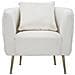 Poltrona Bucarest In Velluto Crema Con Braccioli Capitonne E Gambe Oro 76x74x73 Cm - Foto miniatura 2
