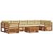 Set di divani da esterno con cuscino 8 pcs Naturale e Beige - Foto miniatura 1