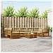 Set di divani da esterno con cuscino 8 pcs Naturale e Beige - Foto miniatura 2