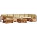 Set di divani da esterno con cuscino 8 pcs Naturale e Beige - Foto miniatura 3