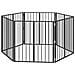 Cancello per cani 6 pcs Nero 80 x 80 cm Acciaio zincato - Foto miniatura 1