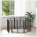 Cancello per cani 6 pcs Nero 80 x 80 cm Acciaio zincato - Foto miniatura 2