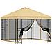 Gazebo da giardino con pareti laterali 3 x 3 m Crema - Foto miniatura 1