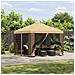 Gazebo da giardino con pareti laterali 3 x 3 m Crema - Foto miniatura 2
