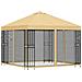 Gazebo da giardino con pareti laterali 3 x 3 m Crema - Foto miniatura 3