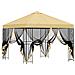 Gazebo da giardino con pareti laterali 3 x 3 m Crema - Foto miniatura 4