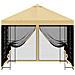 Gazebo da giardino con pareti laterali 3 x 3 m Crema - Foto miniatura 5