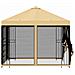 Gazebo da giardino con pareti laterali 3 x 3 m Crema - Foto miniatura 6