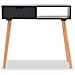 Tavolo Consolle In Legno Di Pino Massello 80x30x72 Cm Nero - Foto miniatura 4