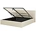 Letto In Tessuto Beige Con Contenitore 160x200cm Orbey - Foto miniatura 10