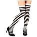 Ningbo Party Supplies - Calze Autoreggenti A Righe Bianche E Nere Da Donna - Taglia: Xl - Foto miniatura 1