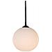 Belid Capo - Lampadario A Soffitto 1 Luce Globo Struttura Nera, Attacco E27 - Foto miniatura 1
