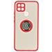 Cover Oppo A15 Bimateriale Anello In Metallo Funzione Supporto Rosso - Foto miniatura 2