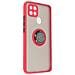 Cover Oppo A15 Bimateriale Anello In Metallo Funzione Supporto Rosso - Foto miniatura 1