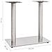 Gamba Per Tavolino Da Bar Argento 70x40x72 Cm In Acciaio Inox - Foto miniatura 5