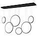 Lampada A Sospensione Led Cerchi N ° 1 Nero 180 Cm In 3k - Foto miniatura 1
