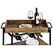 Carrello Cucina Rustico, Portabottiglie A Tre Livelli Con Portabottiglie E Bicchieri - 80 X 89,5 X 40 Cm, - Foto miniatura 3