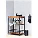 Carrello Cucina Rustico, Portabottiglie A Tre Livelli Con Portabottiglie E Bicchieri - 80 X 89,5 X 40 Cm, - Foto miniatura 4