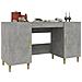 Scrivania Grigio Cemento 140x50x75 Cm In Legno Multistrato - Foto miniatura 4