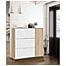 Scarpiera Provo, Armadio Portascarpe A 4 Ante, Mobile Basso Multiuso Con 5 Ripiani, Scarpiera Moderna, 106x22h115 Cm, Rovere E Bianco - Foto miniatura 1