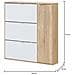 Scarpiera Provo, Armadio Portascarpe A 4 Ante, Mobile Basso Multiuso Con 5 Ripiani, Scarpiera Moderna, 106x22h115 Cm, Rovere E Bianco - Foto miniatura 3