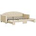 Divano Letto Con Letto Estraibile Crema 80x200 Cm Tessuto - Foto miniatura 2