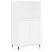 Credenza Alta Bianca 60x36x110 Cm In Legno Multistrato - Foto miniatura 2