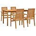 Set Da Pranzo Per Giardino 5 Pz In Legno Massello Di Teak - Foto miniatura 1