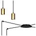 Lampada A Sospensione Traker - Nero, Oro - Acciaio Verniciato A Polvere - 300x300x14 Cm - Foto miniatura 4