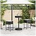Set Bar Da Giardino 3 Pz Con Cuscini In Polyrattan Nero - Foto miniatura 2