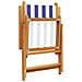 Sedie da Giardino Reclinabili 4 pz Blu e Bianco Tessuto e Legno - Foto miniatura 6