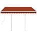 Lusso Casadino -  Tenda Retrattile Automatica Con Pali 3,5x2,5m Arancio E Marrone - Foto miniatura 4